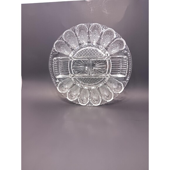 Vintage Deviled Egg Serving Dish 1950s L.E Smith Serving Dish - Picture 1 of 5